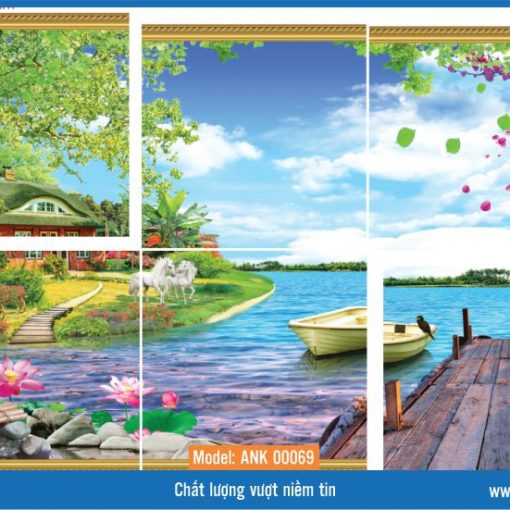 Tranh gạch kính 3D phong cảnh ANK 00069 làm tươi mới, nổi bật không gian nội thất