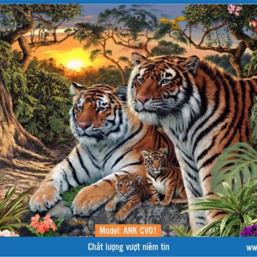 Tranh gạch kính 3D động vật ANK CV01 chúa sơn lâm mang đến không gian đẳng cấp