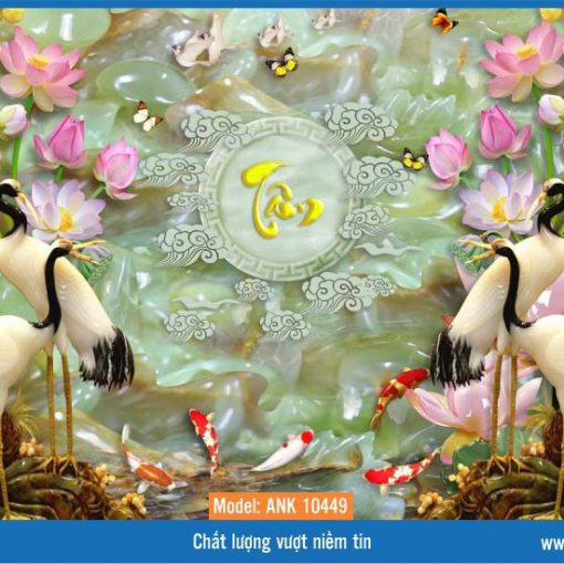 Tranh gạch kính 3D giả ngọc ANK 10449 làm nổi bật đẳng cấp không gian